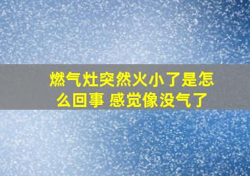 燃气灶突然火小了是怎么回事 感觉像没气了